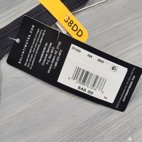 Bali Bra 38DD One Smooth U Ultra Light Shaping Underwire Bra 3439 Black - Picture 9 of 11